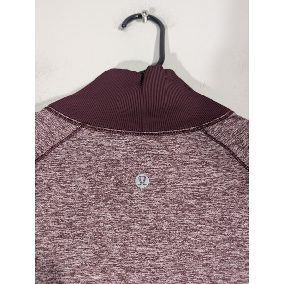 Lululemon Womens Maroon Always Alert 1/2 Zip Pullover Sz 8 Running Workout Gym - Picture 3 of 10